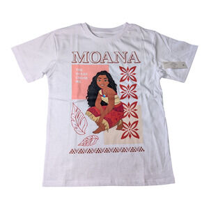 Moana Disney Kids Graphic T Shirt White Size S 6-6x NWT